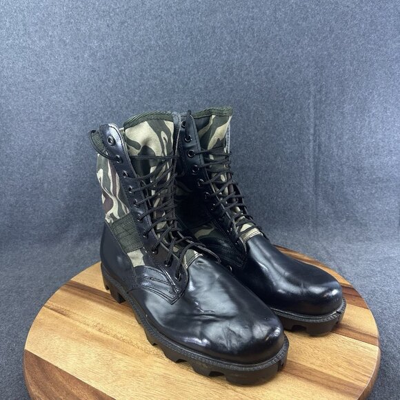 Vintage Jungle Boots Men's 13W Duck Hunter Camo Combat Lace Up Military Boots - Picture 2 of 13